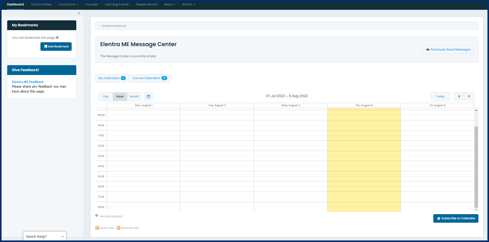 Export a Course Calendar