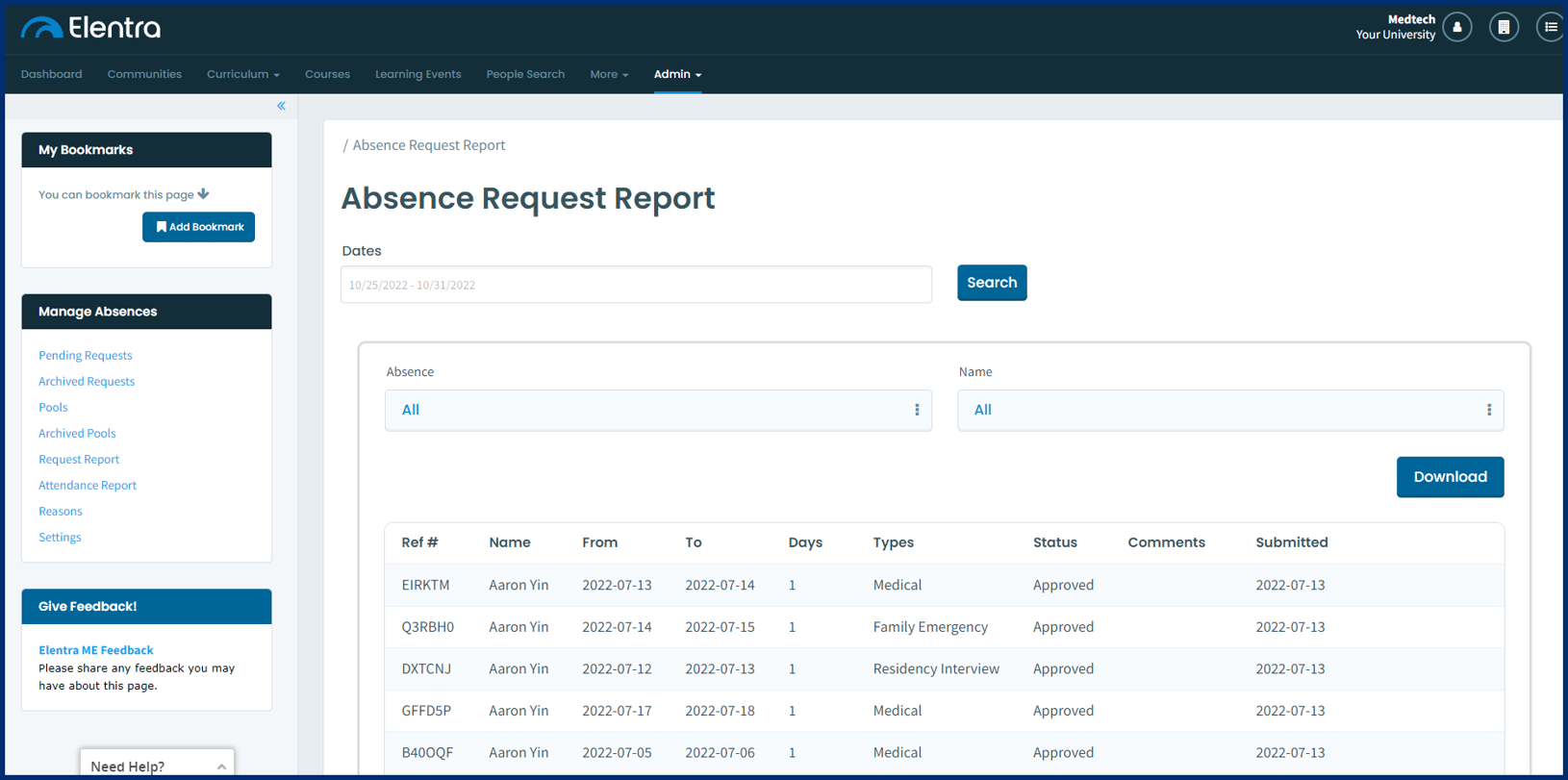 Absence Reports