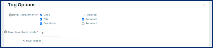 Create Tag Set Tag Options