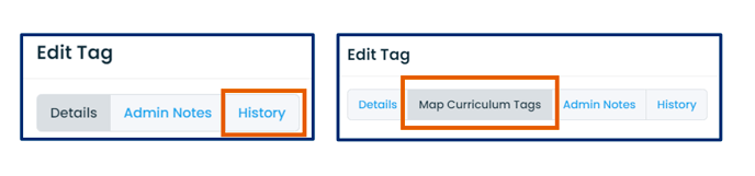 Create a Tag Set - Edit Tag Tabs