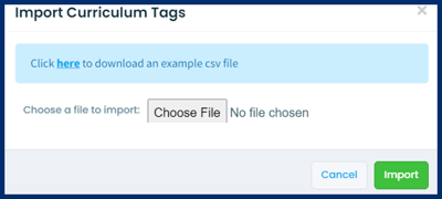 Create a Tag Set - Import Tags Screen