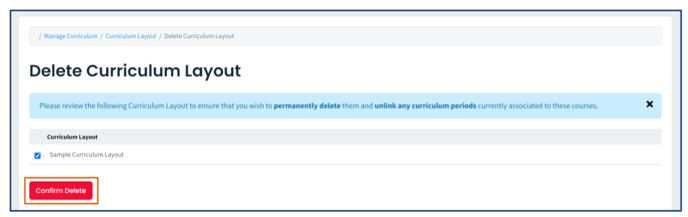 Delete Curriulum Layout Page 2