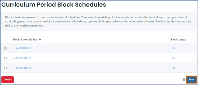 New Block Schedule