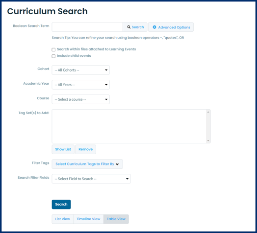 curriculum search