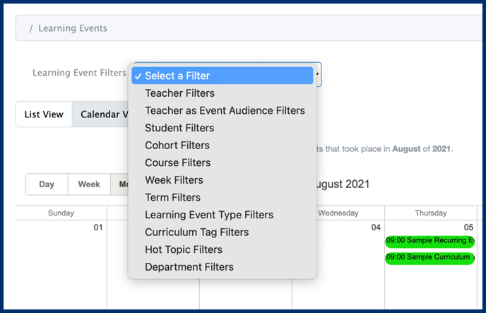 eventfilters