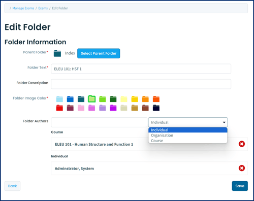 Adding a Folder Author