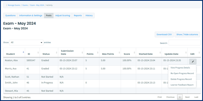 examprogressrecord