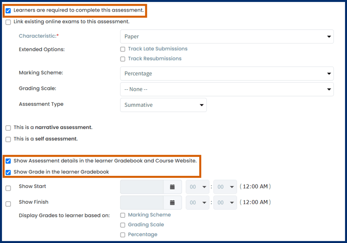 Gradebook Learner Visibility All Options Selected