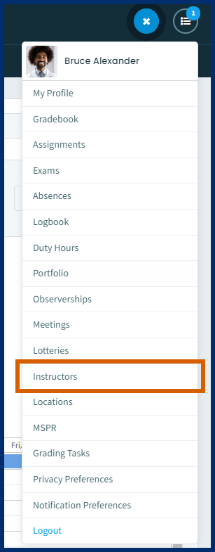 Learner View of Instructors in Elentra
