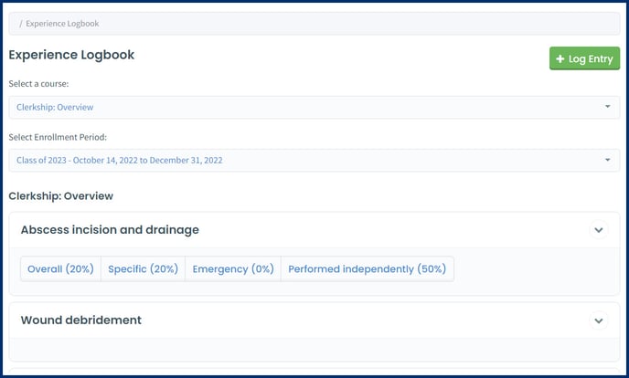 Learner Logbook Filtering