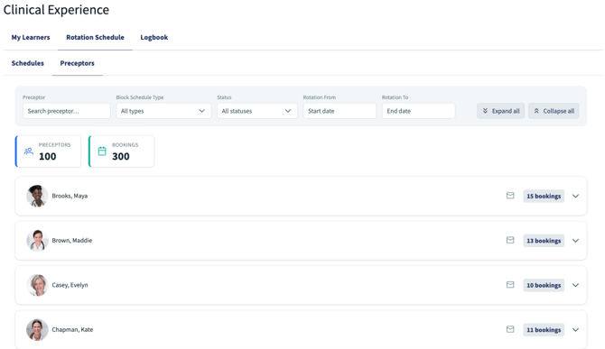 Preceptor View